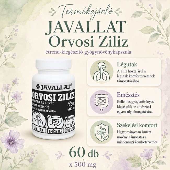 Javallat orvosi zilíz kapszula 60db Javallat orvosi zilíz kapszula 60db