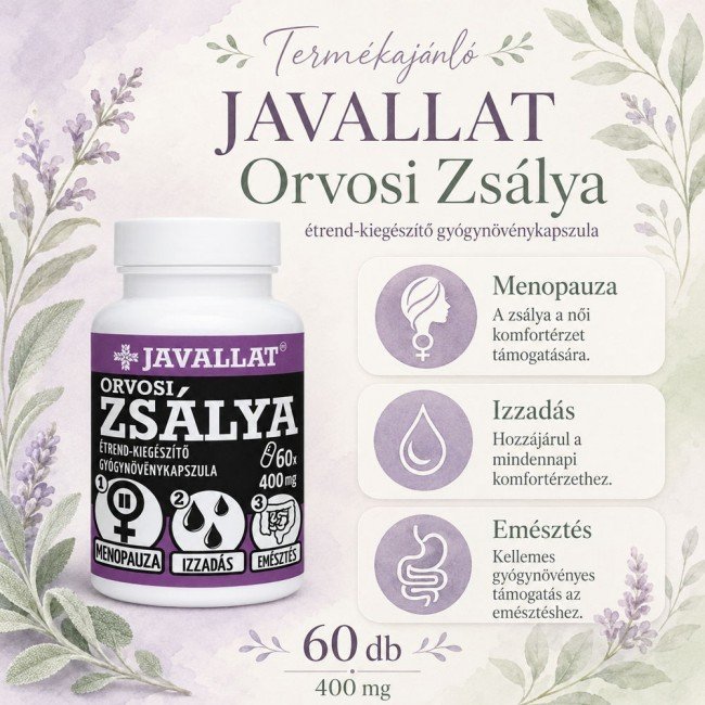 Javallat orvosi zsálya kapszula 60db Javallat orvosi zsálya kapszula 60db