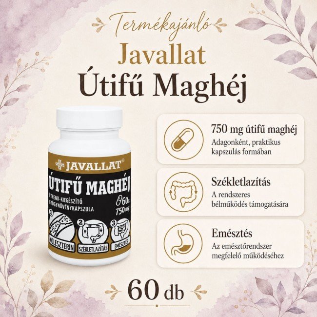 Javallat Útifű maghéj kapszula 60db Javallat Útifű maghéj kapszula 60db