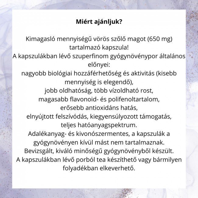 Javallat vörös szőlőmag kapszula 60db Javallat vörös szőlőmag kapszula 60db