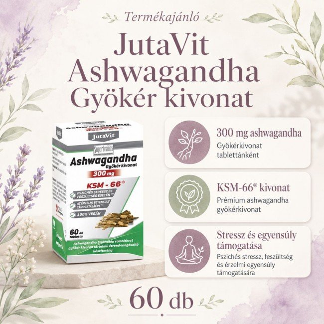 Jutavit Ashwagandha gyökér kivonat tabletta 60db Jutavit Ashwagandha gyökér kivonat tabletta 60db