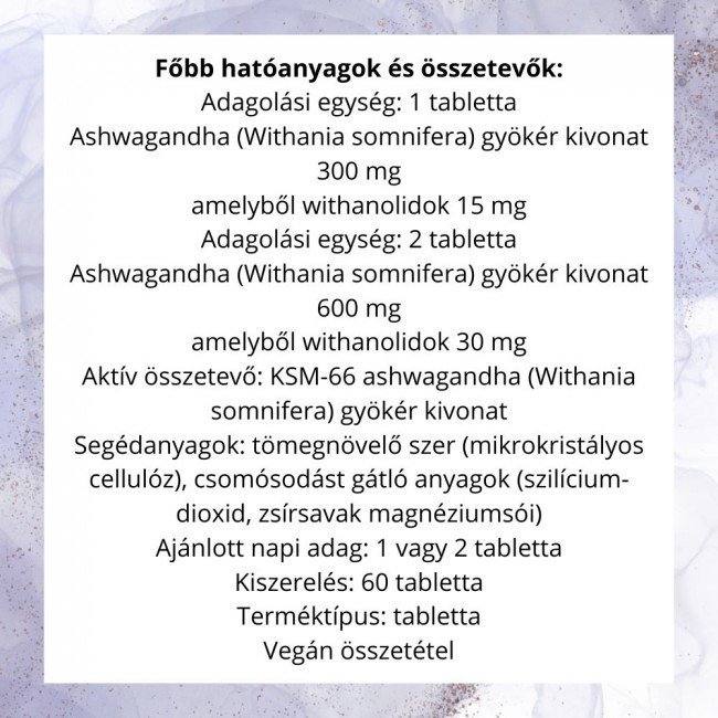 Jutavit Ashwagandha gyökér kivonat tabletta 60db Jutavit Ashwagandha gyökér kivonat tabletta 60db