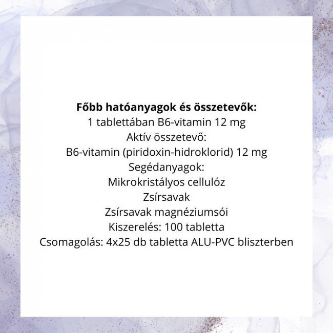 Jutavit b6-vitamin tabletta 100db Jutavit b6-vitamin tabletta 100db