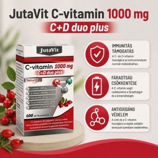 JutaVit C-vitamin 1000mg C+D DUO Plus filmtbletta 100db