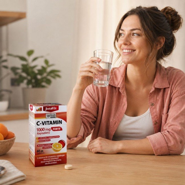 Jutavit c-vitamin 1000mg forte rágótabletta+d3+csipkebogyó kivonat 60db Jutavit c-vitamin 1000mg forte rágótabletta+d3+csipkebogyó kivonat 60db