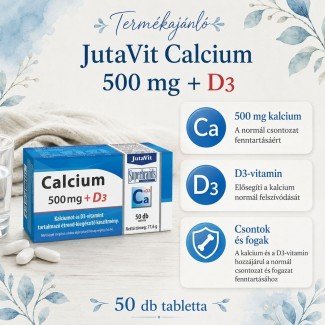 JutaVit Calcium 500mg+D3 tabletta 50db