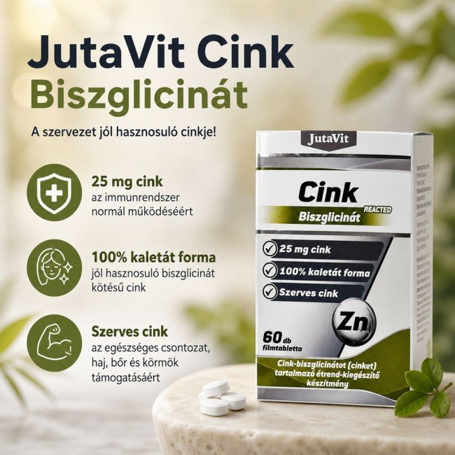 Jutavit Cink biszglicinát tabletta 60db Jutavit Cink biszglicinát tabletta 60db