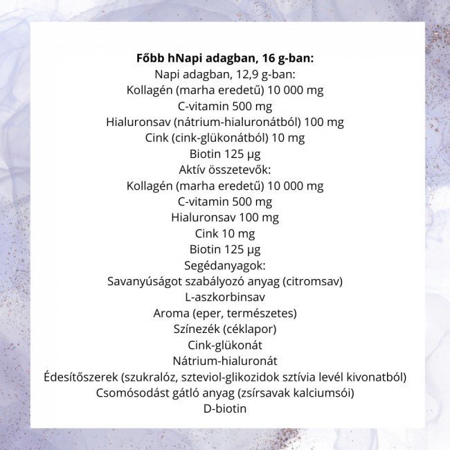 Jutavit collagén+hialuron eper 400g Jutavit collagén+hialuron eper 400g