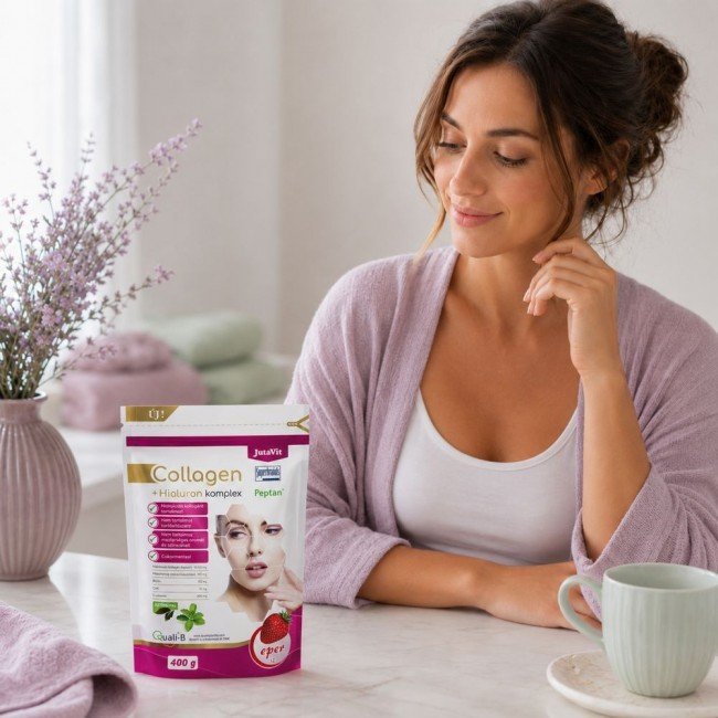 Jutavit collagén+hialuron eper 400g Jutavit collagén+hialuron eper 400g