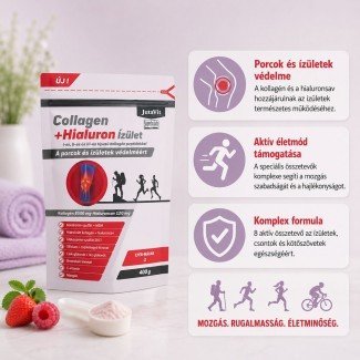 JutaVit Collagen+Hialuron Ízület Eper-Málna 400g