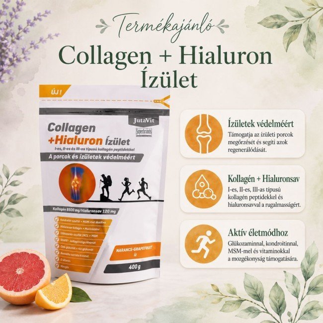 Jutavit Collagen + Hialuron ízület narancs-grapefruit 400g Jutavit Collagen + Hialuron ízület narancs-grapefruit 400g