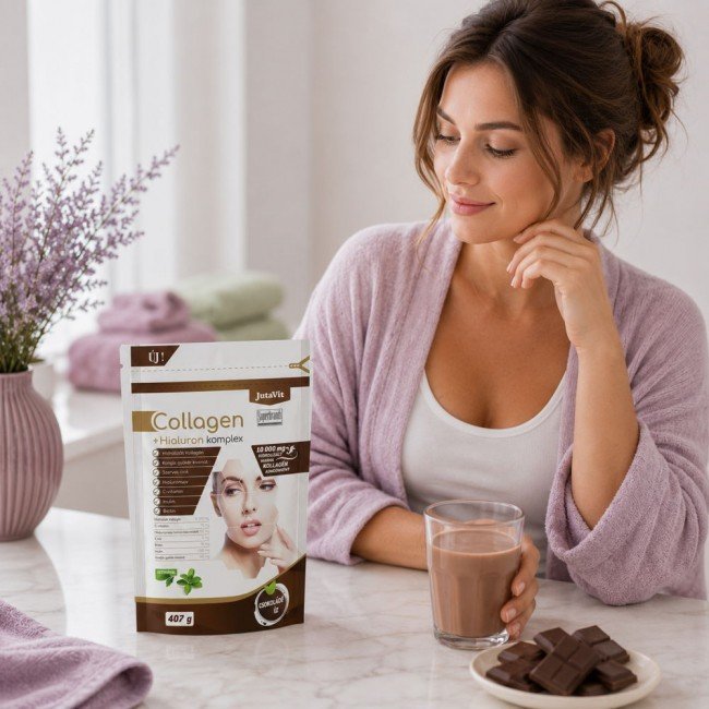 Jutavit collagen+hialuron komplex csokoládés kollagén por 407g Jutavit collagen+hialuron komplex csokoládés kollagén por 407g