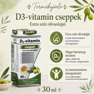 JutaVit D3-vitamin cseppek Extra szűz olivaolajjal 1000NE 30ml