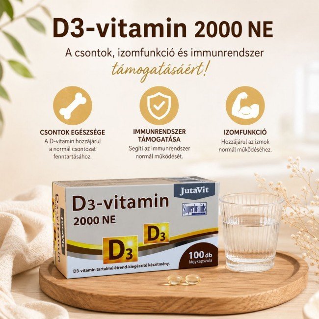 Jutavit d3 vitamin 2000 NE lágykapszula 100db Jutavit d3 vitamin 2000 NE lágykapszula 100db