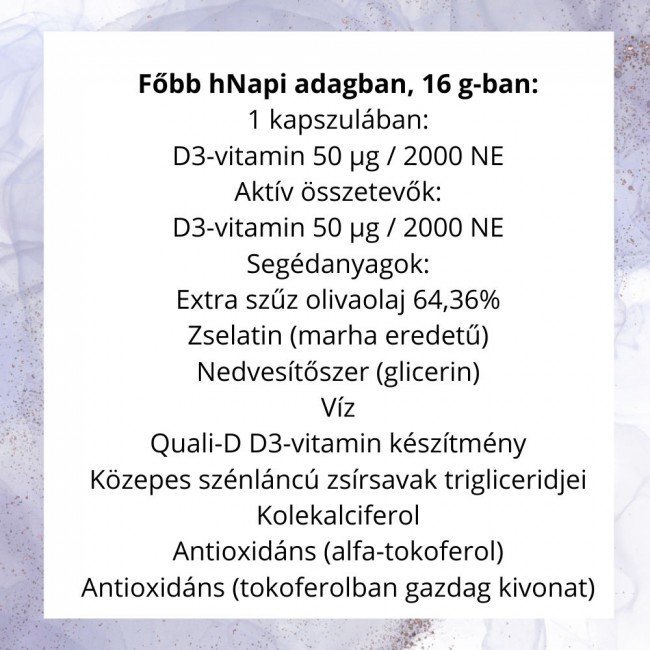 JutaVit D3-vitamin 2000NE Oliva lágykapszula 100db JutaVit D3-vitamin 2000NE Oliva lágykapszula 100db