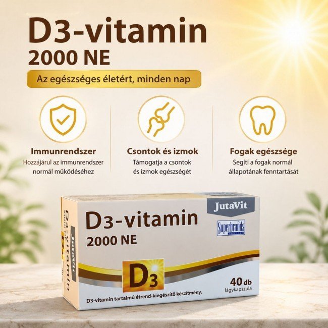 Jutavit d3-vitamin 2000ne lágykapszula 40db Jutavit d3-vitamin 2000ne lágykapszula 40db