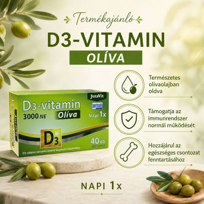 Jutavit d3-vitamin 3000 NE olíva 40db Jutavit d3-vitamin 3000 NE olíva 40db
