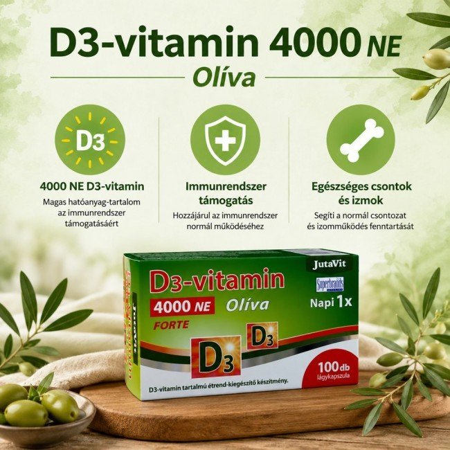 Jutavit d3-vitamin 4000 ne olíva kapszula 100db