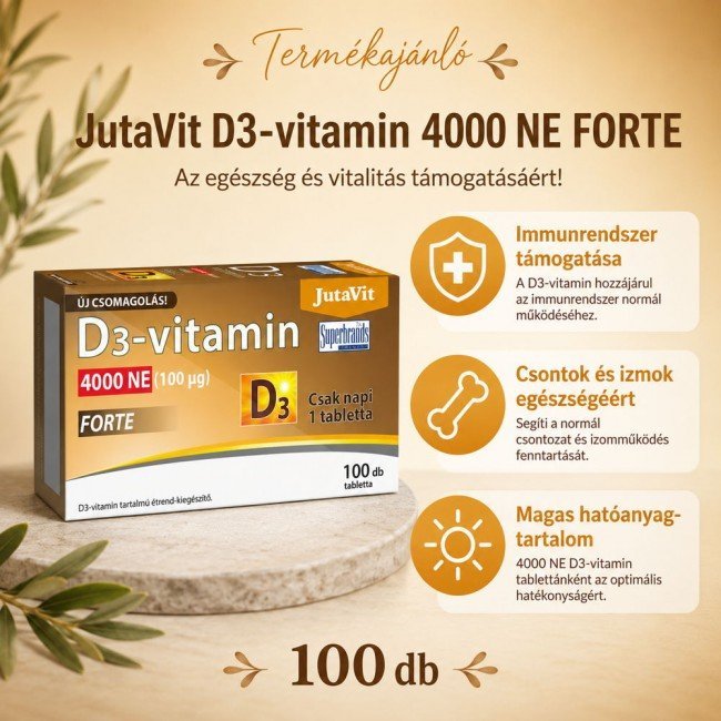 Jutavit d3-vitamin forte 4000 ne tabletta 100db Jutavit d3-vitamin forte 4000 ne tabletta 100db
