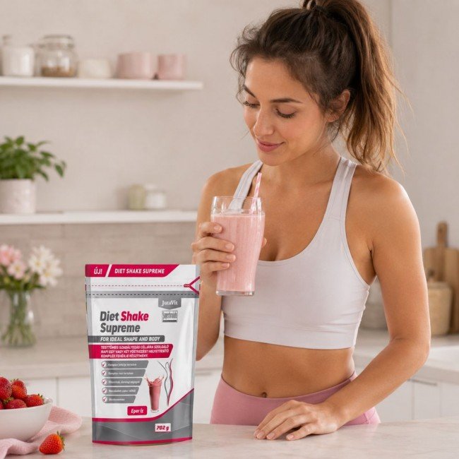 Jutavit Diet Shake Supreme Eper Íz 702g Jutavit Diet Shake Supreme Eper Íz 702g