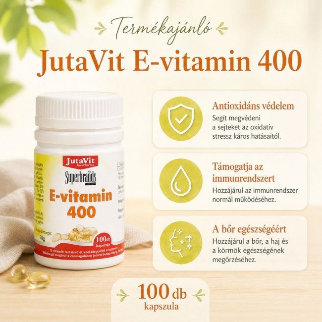 Jutavit e-vitamin 400 kapszula 100db Jutavit e-vitamin 400 kapszula 100db