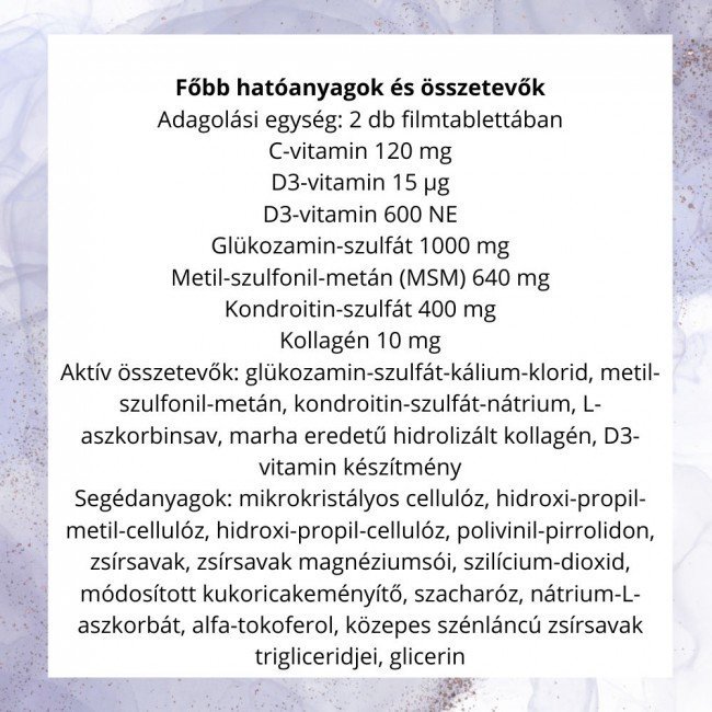 Jutavit glükozamin+kondroitin+kollagén+msm tabletta 120db Jutavit glükozamin+kondroitin+kollagén+msm tabletta 120db