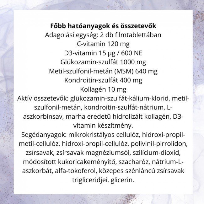 Jutavit glükozamin kondroitin kollagén msm filmtabletta 60db Jutavit glükozamin kondroitin kollagén msm filmtabletta 60db