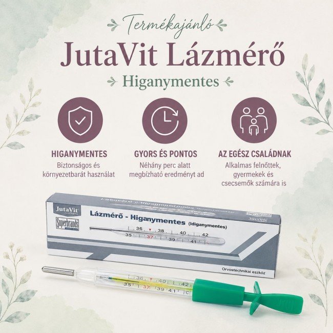 Jutavit hagyományos lázmérő higanymentes 1db Jutavit hagyományos lázmérő higanymentes 1db