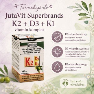 Jutavit k2+d3+k1 vitamin lágykapszula 60db