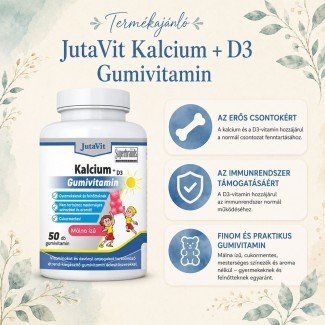 Jutavit kalcium+d3 gumivitamin málna 50db Jutavit kalcium+d3 gumivitamin málna 50db