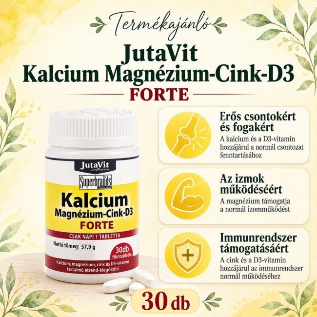Jutavit kalcium-Magnézium-Cink tabletta 30db Jutavit kalcium-Magnézium-Cink tabletta 30db