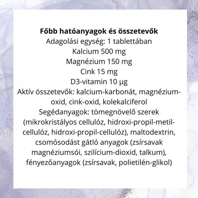 Jutavit kalcium-Magnézium-Cink tabletta 90db Jutavit kalcium-Magnézium-Cink tabletta 90db