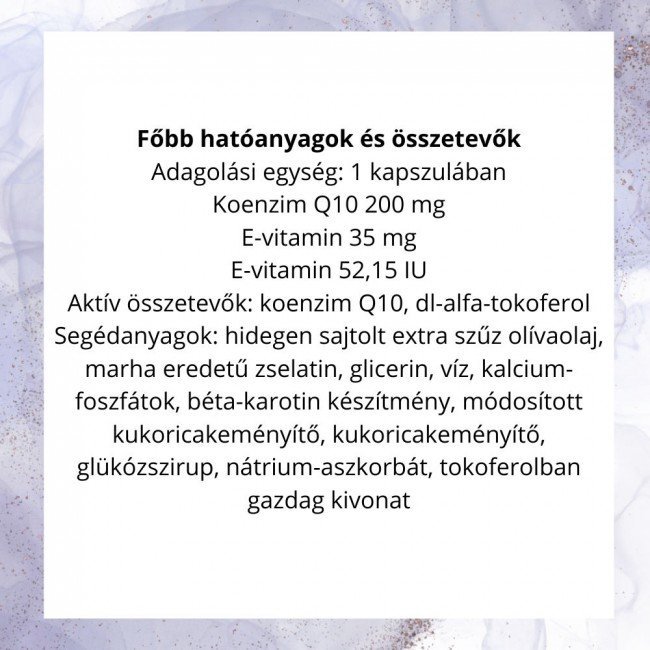 Jutavit Coenzyme Q10 200 mg + Vitamin E kapszula 60db Jutavit Coenzyme Q10 200 mg + Vitamin E kapszula 60db