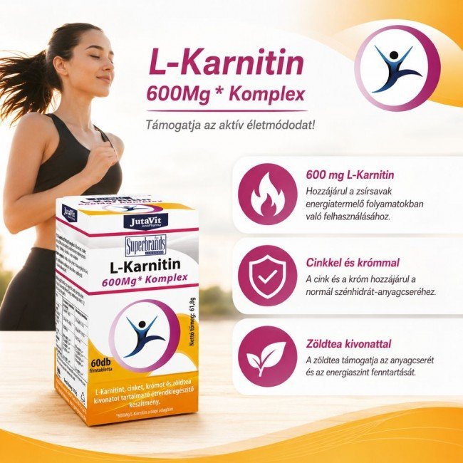 Jutavit l-karnitin 600 mg kapszula 60db