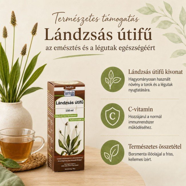 Jutavit lándzsás útifű szirup 150ml Jutavit lándzsás útifű szirup 150ml