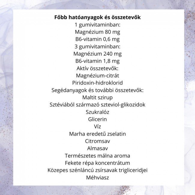 JutaVit Magnézium + B6 Gumivitamin KID gumivitamin - 60db JutaVit Magnézium + B6 Gumivitamin KID gumivitamin - 60db