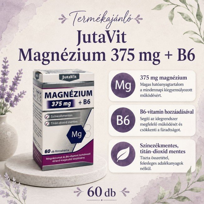 Jutavit magnézium+b6 vitamin filmtabletta 60db Jutavit magnézium+b6 vitamin filmtabletta 60db