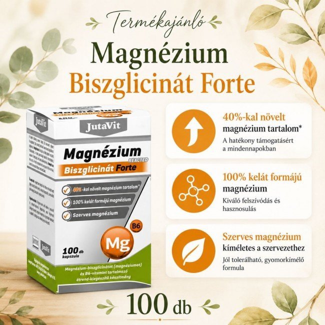JutaVit Magnézium-biszglicinát Forte Reacted 100db JutaVit Magnézium-biszglicinát Forte Reacted 100db