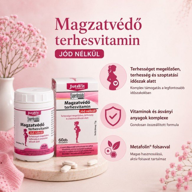 Jutavit magzatvédő terhesvitamin jód nélkül 60db Jutavit magzatvédő terhesvitamin jód nélkül 60db