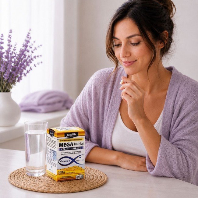 Jutavit mega halolaj omega-3 lágykapszula 100db Jutavit mega halolaj omega-3 lágykapszula 100db