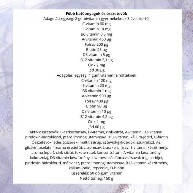 Jutavit multivitamin gumicukor cukormentes 50db