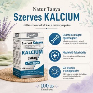 Jutavit szerves kalcium 350mg+d3 vitamin tabletta 100db Jutavit szerves kalcium 350mg+d3 vitamin tabletta 100db