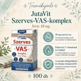 Jutavit szerves vas komplex forte 18 mg 100db Jutavit szerves vas komplex forte 18 mg 100db
