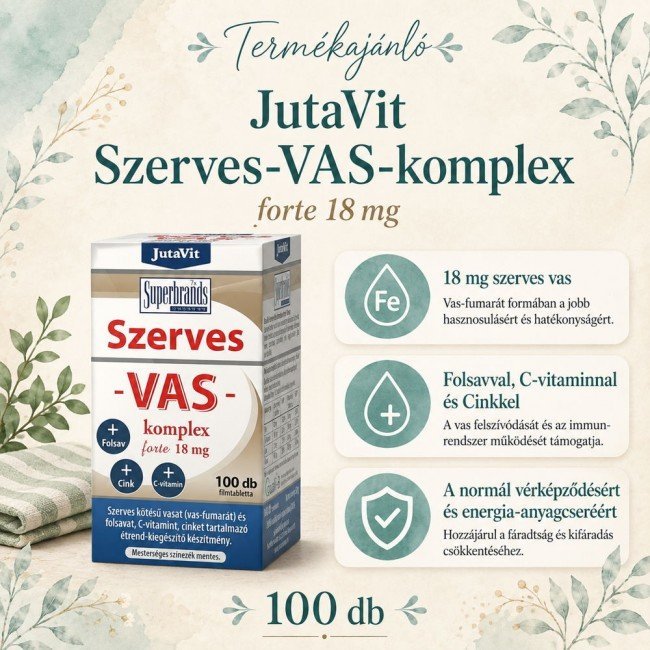 Jutavit szerves vas komplex forte 18 mg 100db