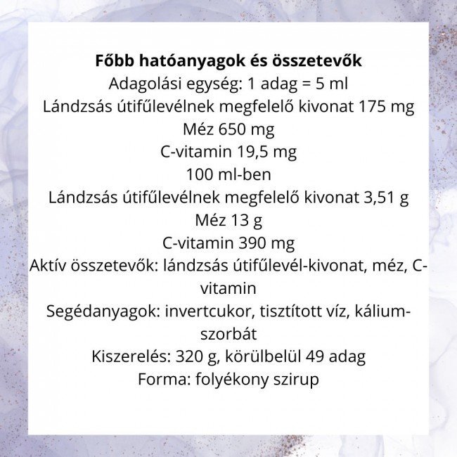 Dr.Müller Lándzsás Utifü szirup mézzel és C-vitaminnal 320g Dr.Müller Lándzsás Utifü szirup mézzel és C-vitaminnal 320g