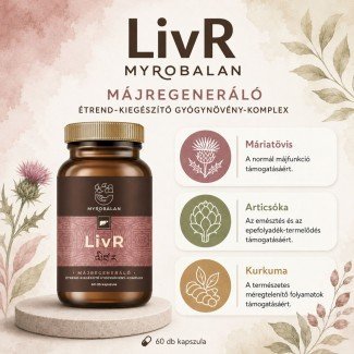 Myrobalan livr májtisztító- és regeneráló gyógynövény-komplex vegán kapszula 60db
