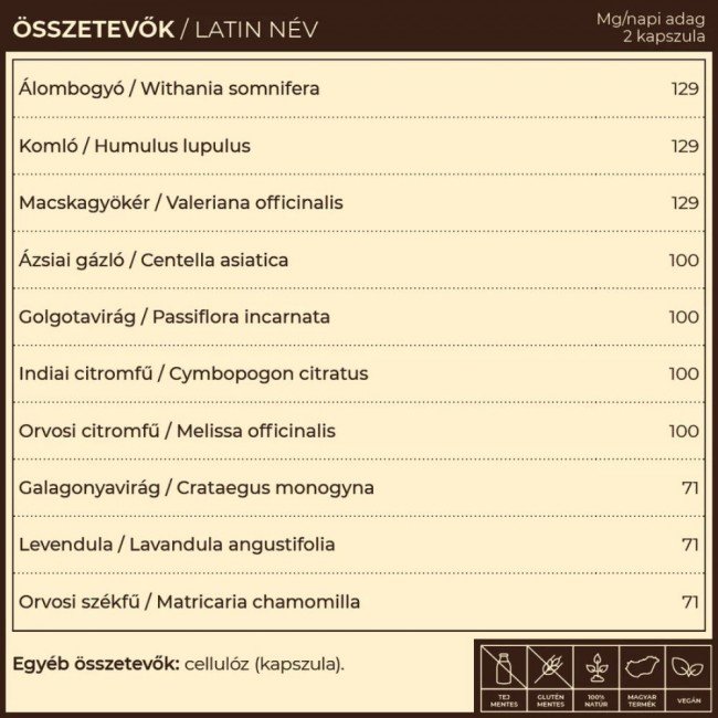 Myrobalan milam.10 pihentető alvás gyógynövény-komplex vegán kapszula 60db
