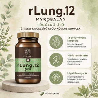 Myrobalan rlung.12 tüdőerősítő és tüdőtisztító gyógynövény-komplexx vegán kapszula 60db