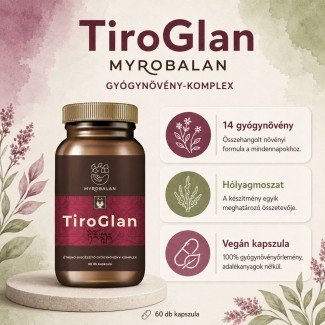 Myrobalan tiroglan pajzsmirigy-alulműködés elleni gyógynövény-komplex vegán kapszula 60db