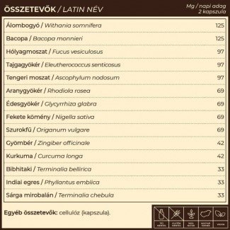 Myrobalan tiroglan pajzsmirigy-alulműködés elleni gyógynövény-komplex vegán kapszula 60db Myrobalan tiroglan pajzsmirigy-alulműködés elleni gyógynövény-komplex vegán kapszula 60db